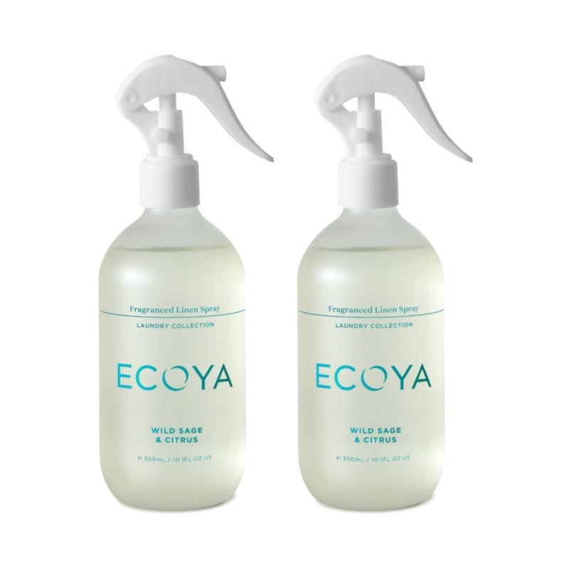 Ecoya Wild Sage & Citrus Fragranced Linen Spray Pack of 2 - White