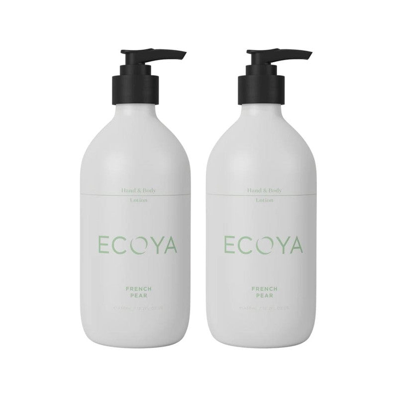 Ecoya French Pear 450ml Hand and Body Lotion Pack of 2