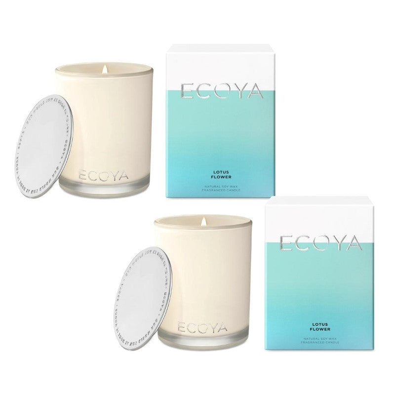 Ecoya Lotus Flower 400g Madison Jar Candle Pack of 2