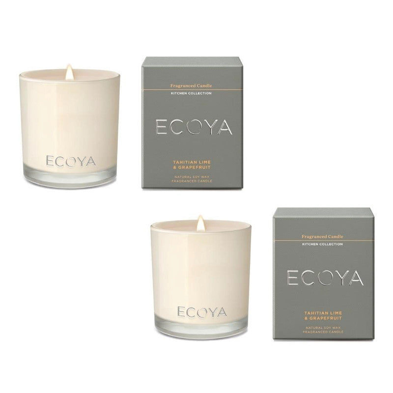 Ecoya Tahitian Lime & Grapefruit 160g Maisy Jar Candle Pack of 2