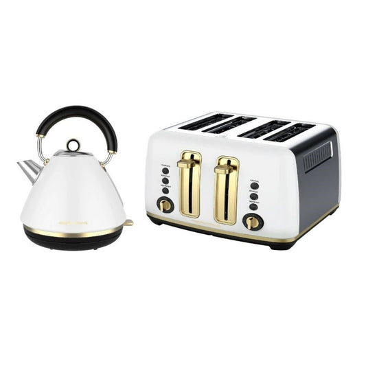 Morphy Richards Ascend Soft Gold 1.5L Kettle & 4 Slice Toaster - White