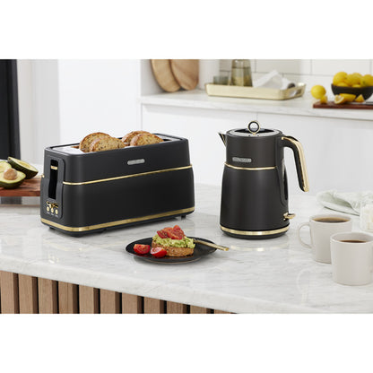 Morphy Richards Signature Soft Gold 1.5L Kettle & 4 Slice Toaster - Black