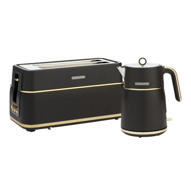 Morphy Richards Signature Soft Gold 1.5L Kettle & 4 Slice Toaster - Black