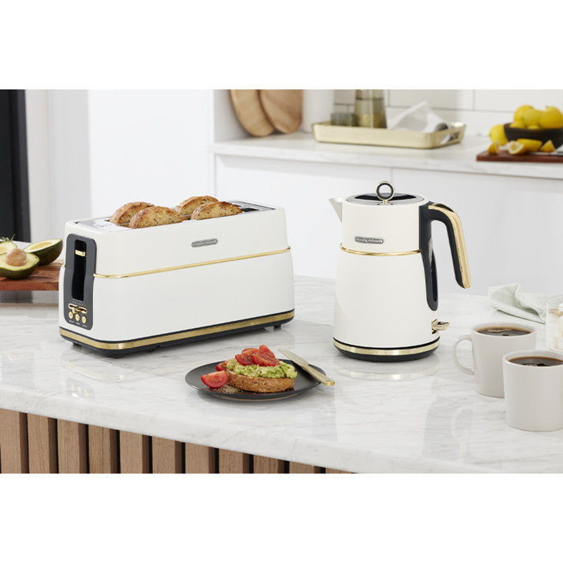 Morphy Richards Signature Soft Gold 1.5L Kettle & 4 Slice Toaster - White