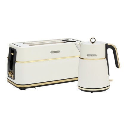 Morphy Richards Signature Soft Gold 1.5L Kettle & 4 Slice Toaster - White