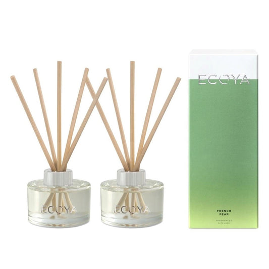 Ecoya French Pear 50ml Mini Reed Diffuser Pack of 2