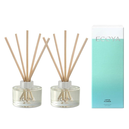 Ecoya Lotus Flower 50ml Mini Reed Diffuser Pack of 2