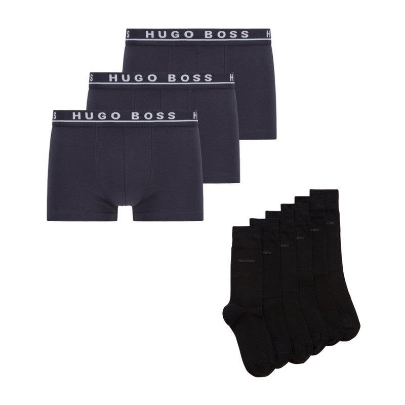 Hugo Boss Mens Three-pack of Size M Trunks and Size L Soc - Multi