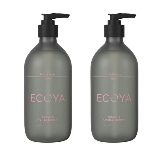 Ecoya Guava & Lychee Sorbet 450ml Hand and Body Wash Pack of 2