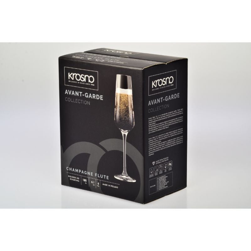 Krosno Avant-Garde Champagne Flute 180ml Set of 12 - Clear