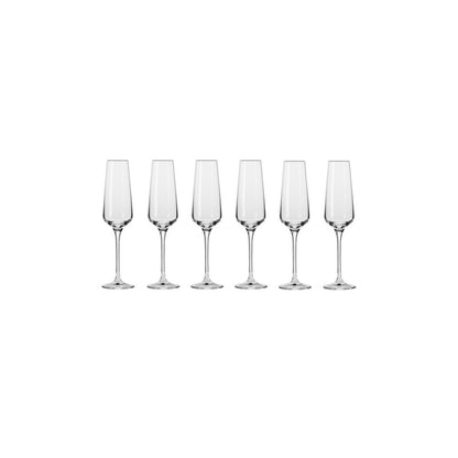 Krosno Avant-Garde Champagne Flute 180ml Set of 6 - Clear