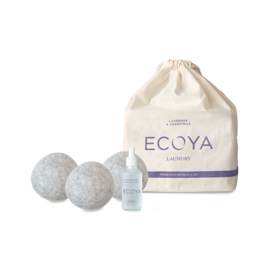 Ecoya Lavender & Chamomile Dryer Ball Set - White