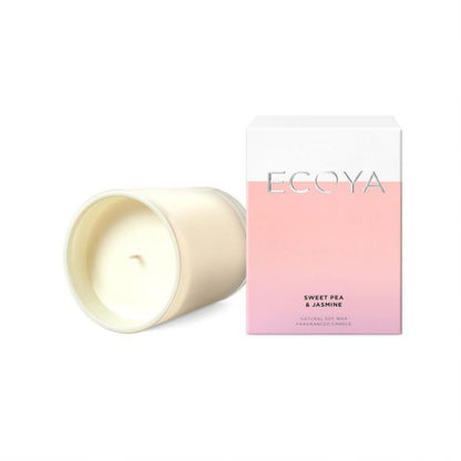 Ecoya Sweet Pea & Jasmine 400g Madison Jar Candle - Pink