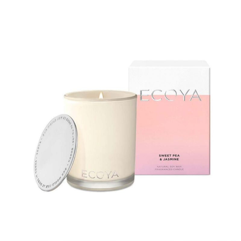 Ecoya Sweet Pea & Jasmine 400g Madison Jar Candle - Pink