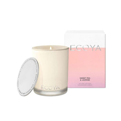 Ecoya Sweet Pea & Jasmine 400g Madison Jar Candle - Pink