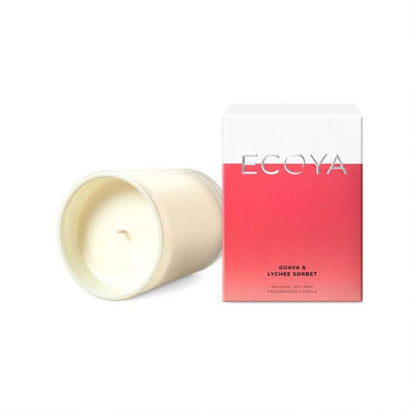 Ecoya Guava & Lychee Sorbet 400g Madison Jar Candle - Red