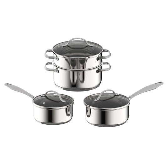MasterPro McKinnon Stainless Steel 4 Piece Cookware Set - Silver