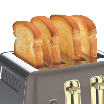 Morphy Richards Ascend Soft Gold 4 Slice Toaster - Mushroom Grey