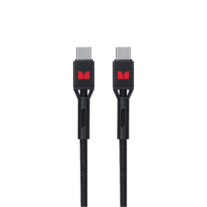 Monster USB-C to USB-C Braided Cable - Black 1.2m