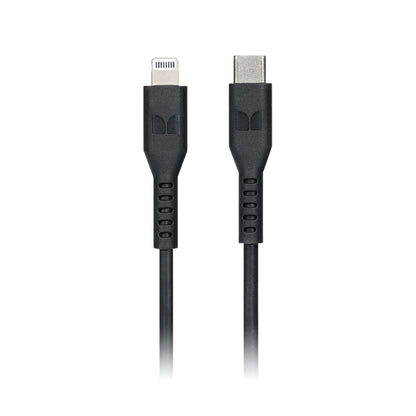 Monster Lightning to USB-C Thermo Plastic Elastometer Cable - Black 1.2m
