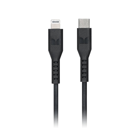 Monster Lightning to USB-C Thermo Plastic Elastometer Cable - Black 1.2m