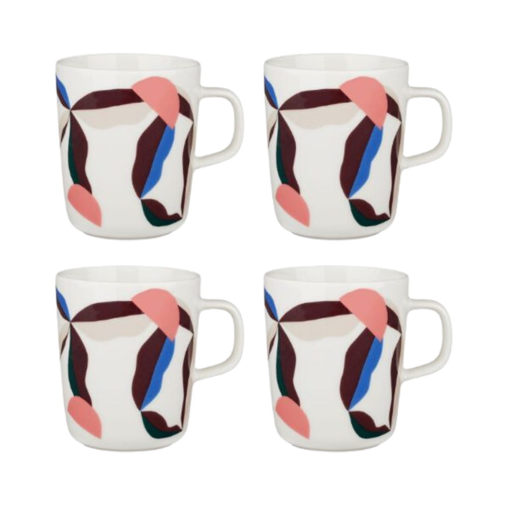 Marimekko Oiva / Berry Mug 4-piece Set - Berry