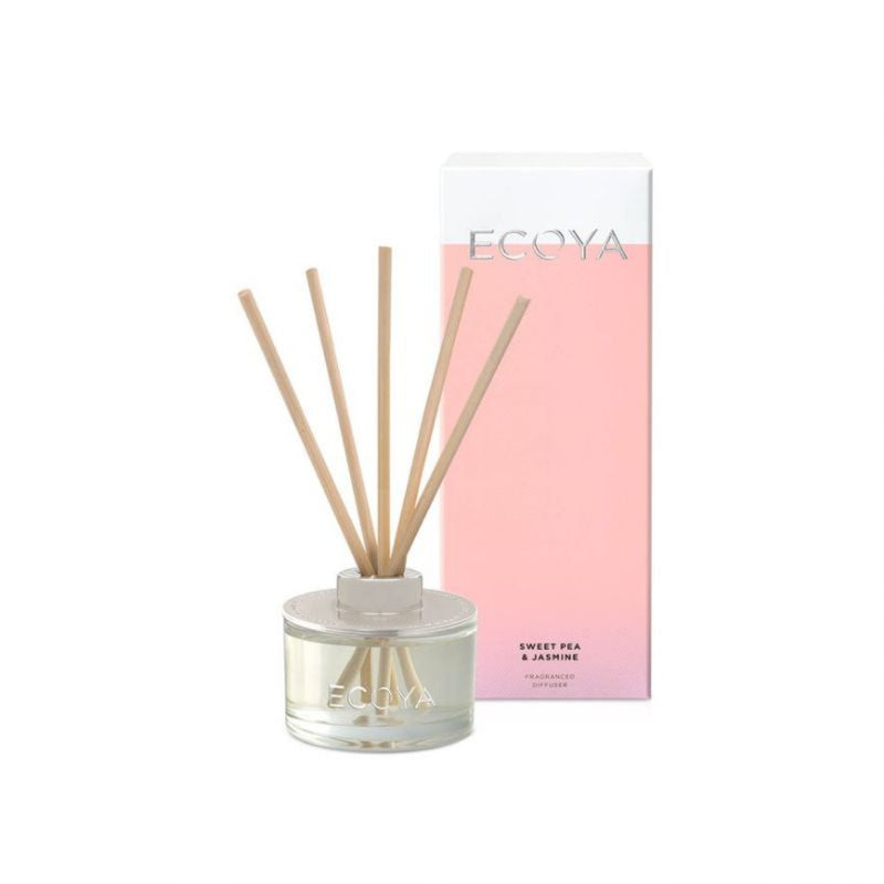 Ecoya Sweet Pea & Jasmine 50ml Mini Reed Diffuser - Pink