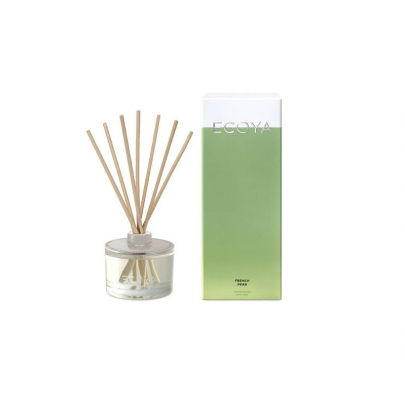 Ecoya French Pear 200ml Fragranced Reed Diffuser - Green