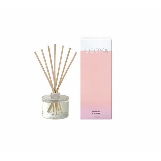 Ecoya Sweet Pea & Jasmine 200ml Fragranced Reed Diffuser - Pink