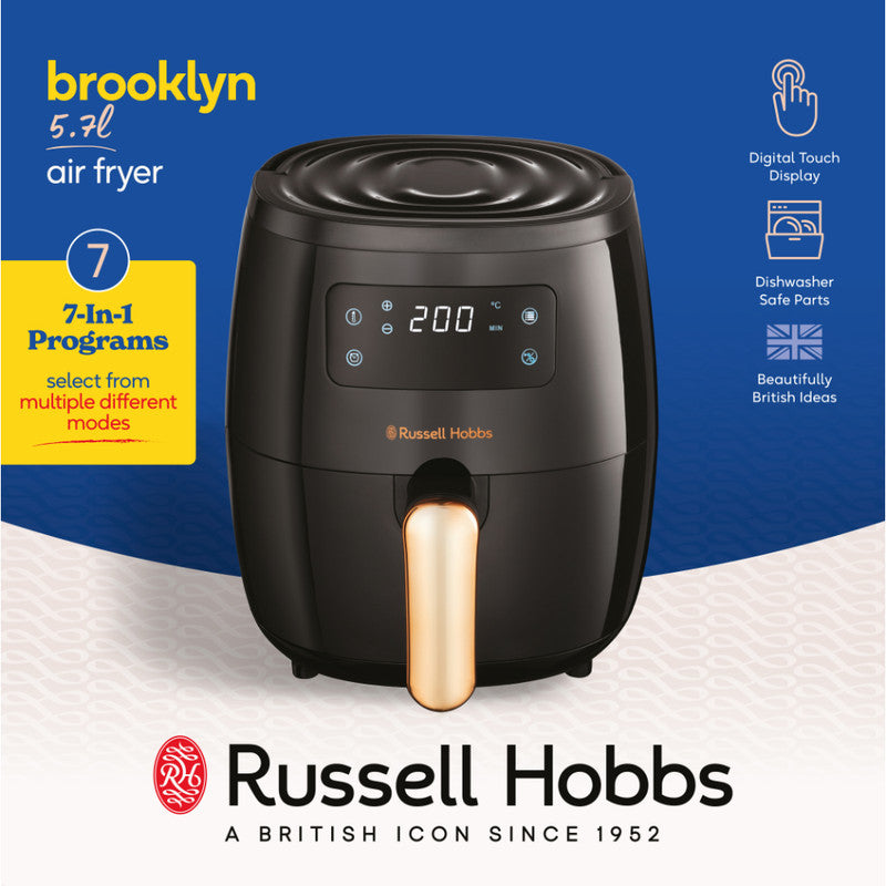 Russell Hobbs 5.7L Brooklyn Air Fryer - Black & Rose gold