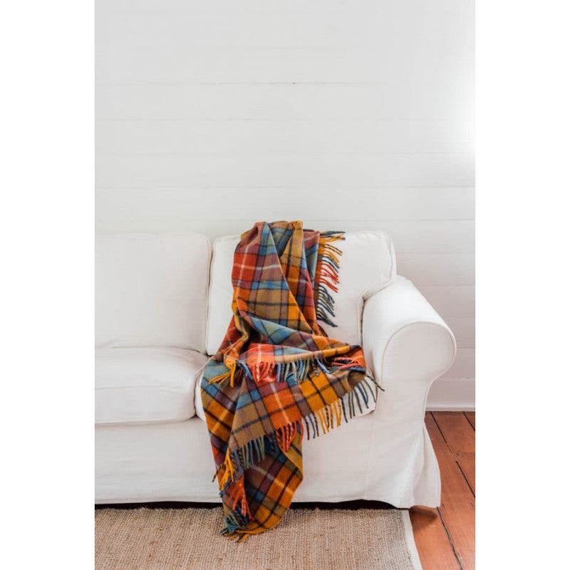 The Grampians Goods Co Recycled Wool Scottish Tartan Blankets - Autumn