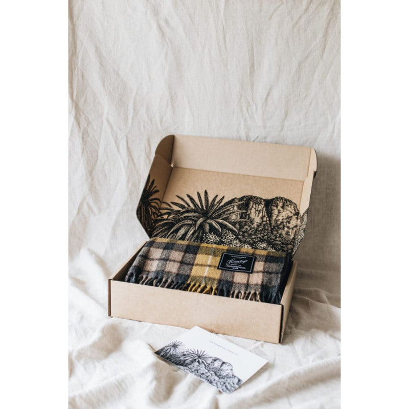 The Grampians Goods Co Recycled Wool Scottish Tartan Blankets - Gold