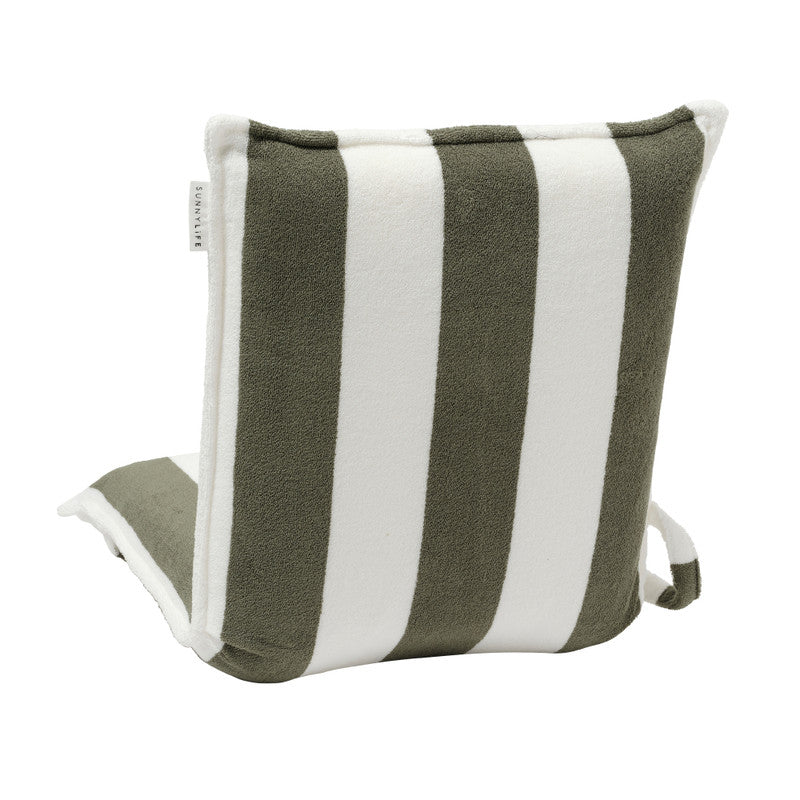 Sunnylife Terry Travel Lounger The Vacay - Olive Stripe