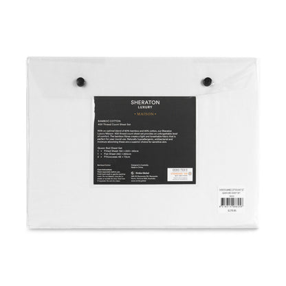 Sheraton Luxury Bamboo/Cotton King Bed Sheet Set - White
