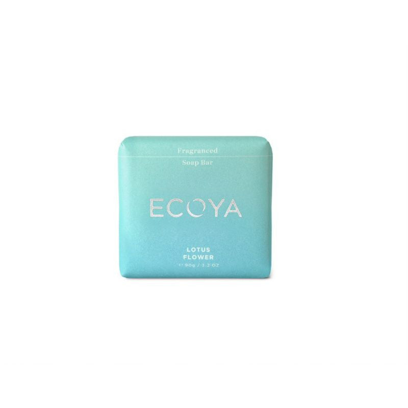 Ecoya Lotus Flower 90g Fragranced Soap Bar - Blue