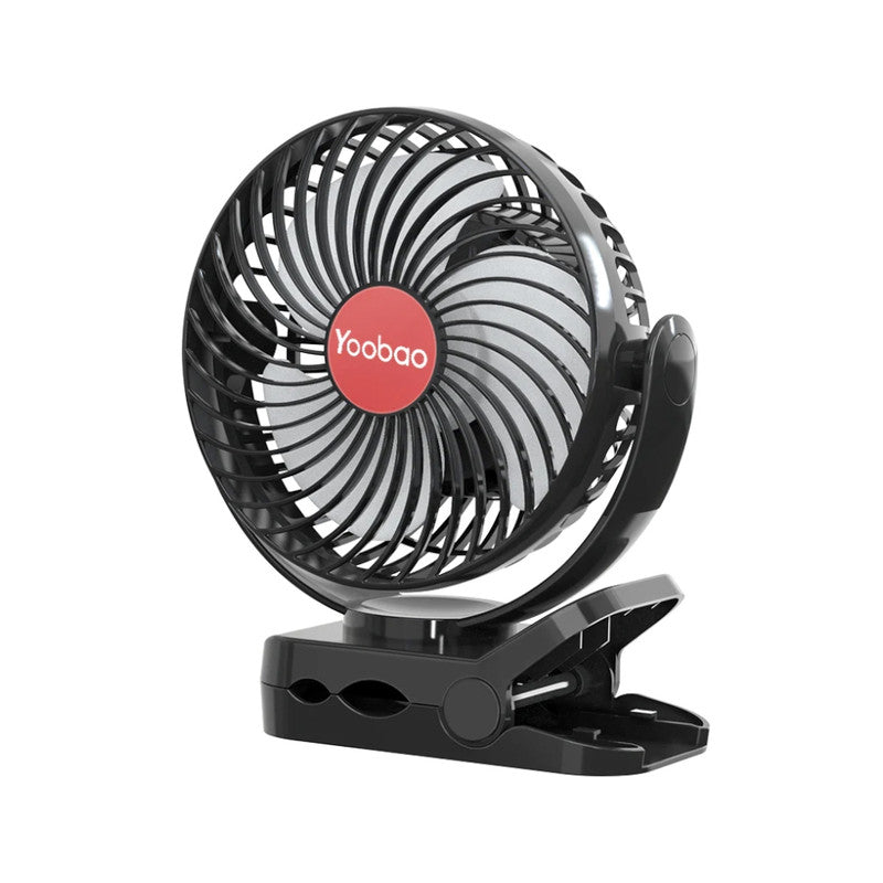 Yoobao Rechargeable Portable USB Mini Clip Fan with LED light 8000mAh - Black