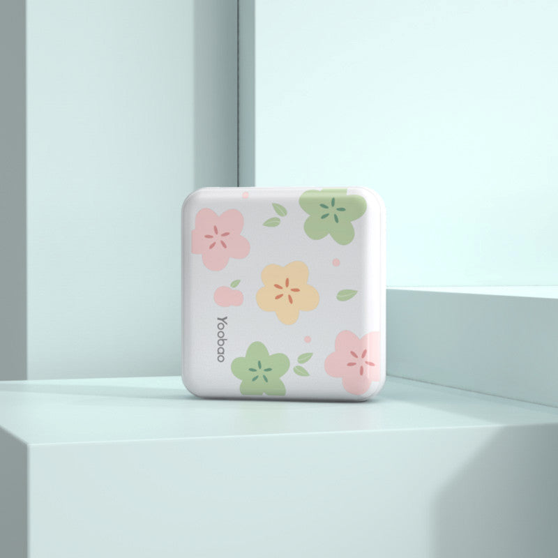 Yoobao Two Output Mini Cube 10000mAh Power Bank - White Blossom