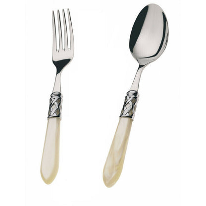 Bugatti Aladdin Serving Set of Spoon & Fork - Ivory