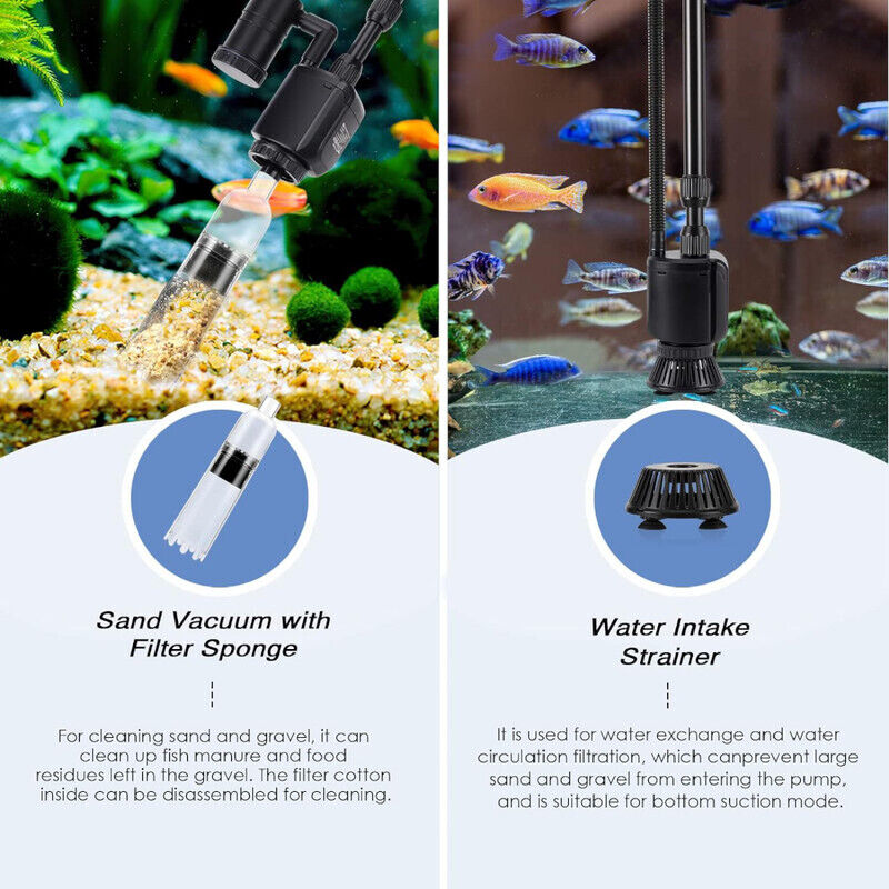 Hygger Aquarium Rechargeable Gravel Cleaner Kit - Black