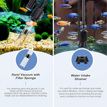 Hygger Aquarium Rechargeable Gravel Cleaner Kit - Black