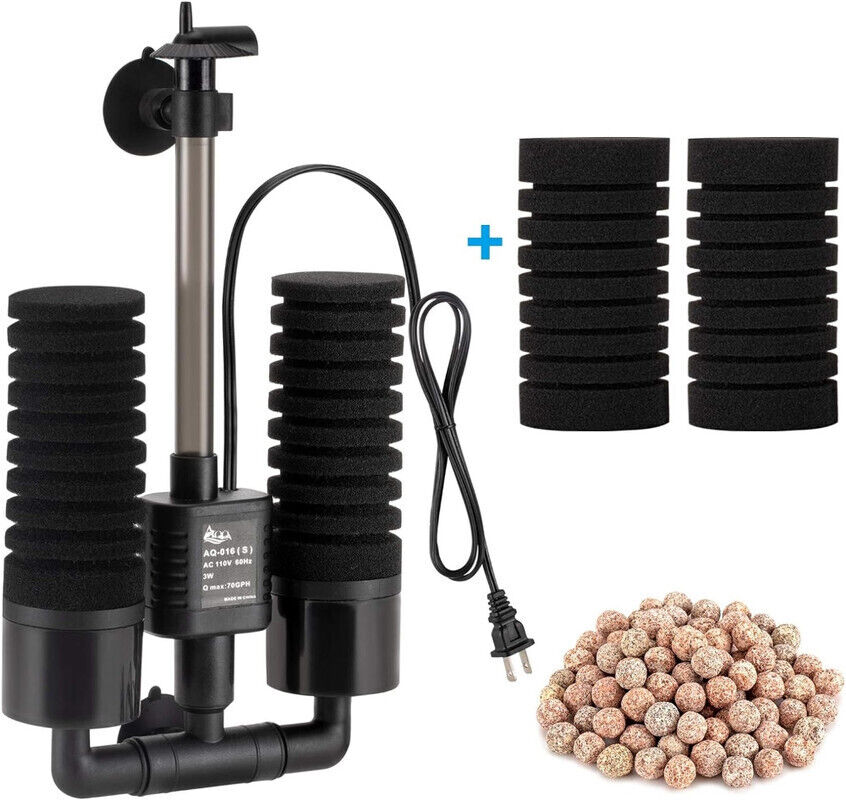 Hygger Aquarium Double Sponge Filter 5W - Black