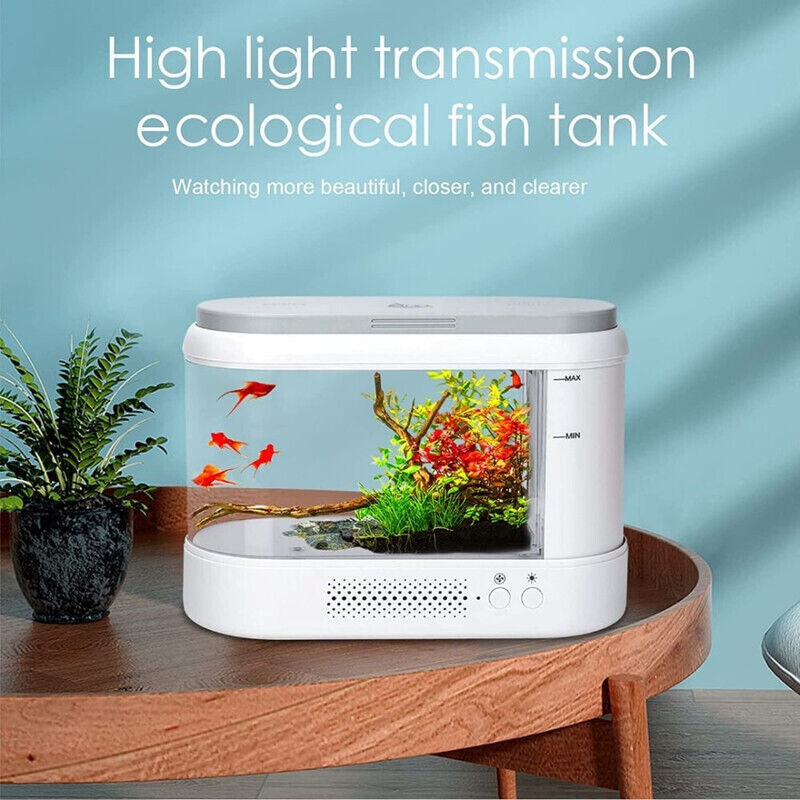 Hygger Small Betta Fish Tank with LED Light - AQ030-White