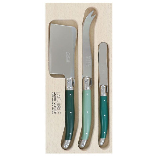 Andre Verdier Laguiole Debutant Forest Cheese Knife Set 3 Piece Set