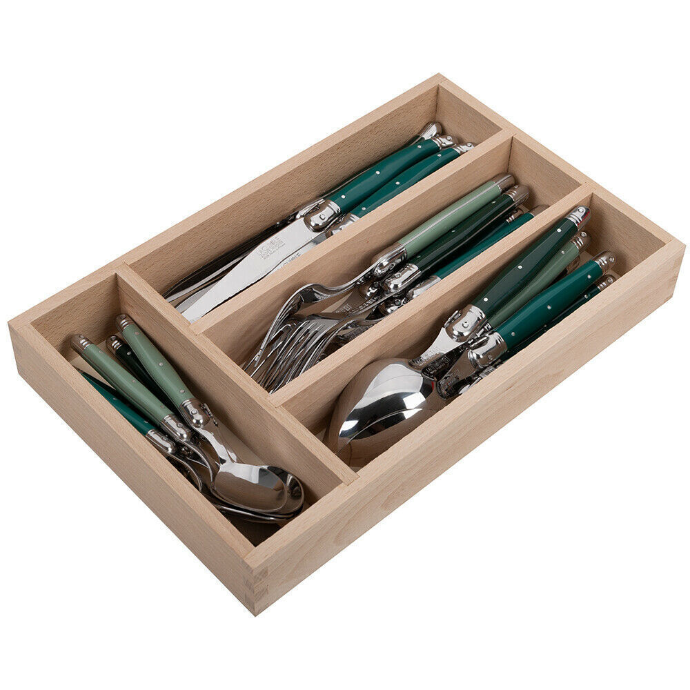 Andre Verdier Laguiole Debutant Forest 24 Piece Cutlery Set