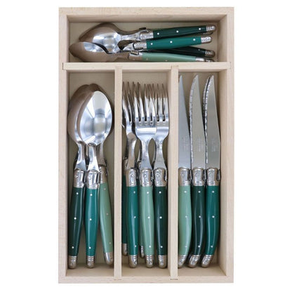 Andre Verdier Laguiole Debutant Forest 24 Piece Cutlery Set