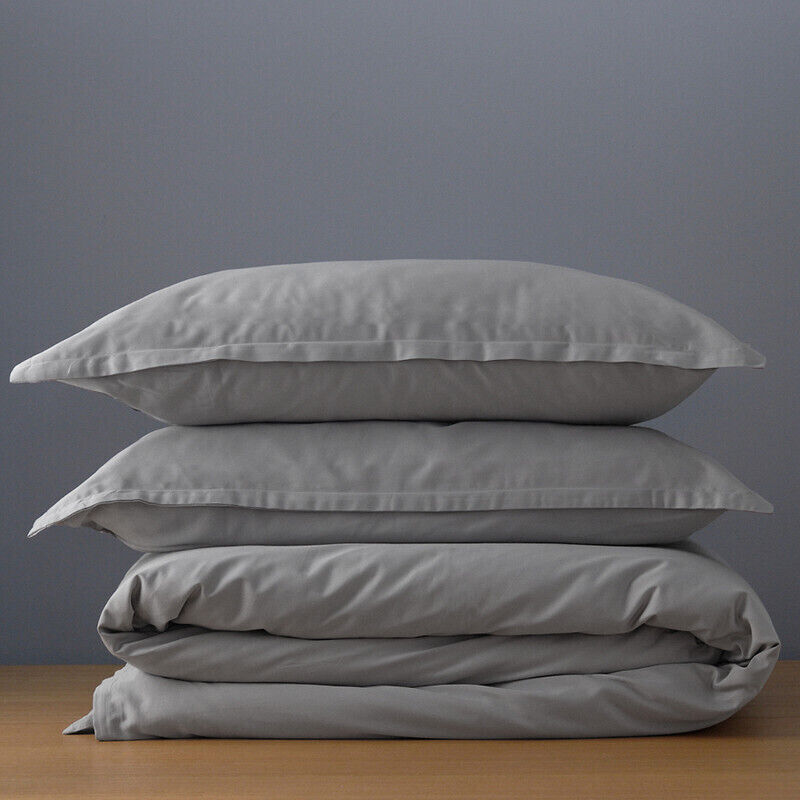 Canningvale Alessia Bamboo Cotton Queen Quilt Cover Set - Perla Grey