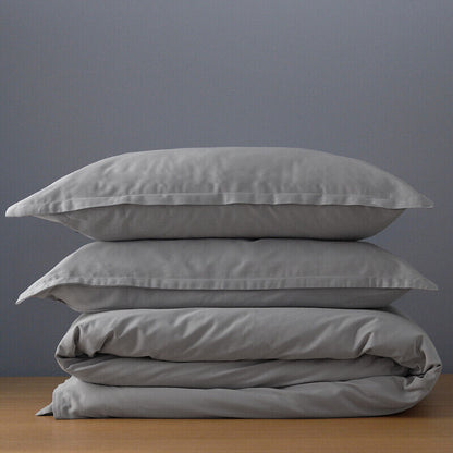 Canningvale Alessia Bamboo Cotton King Quilt Cover Set - Perla Grey