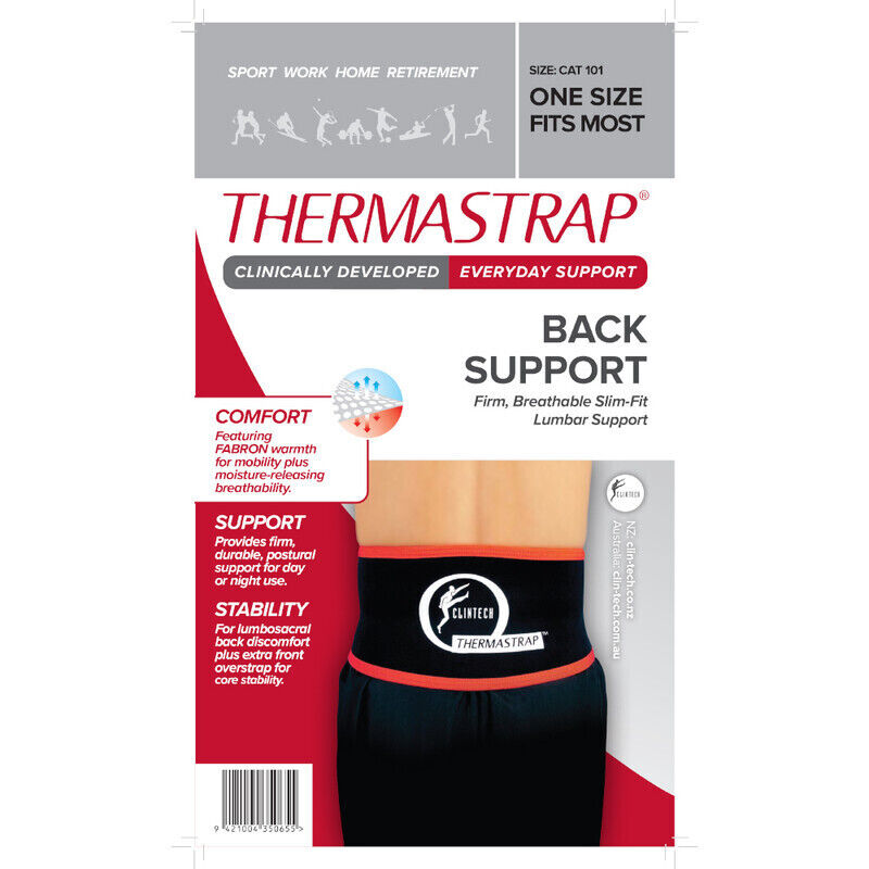 Thermastrap Back Support - One Size - Black