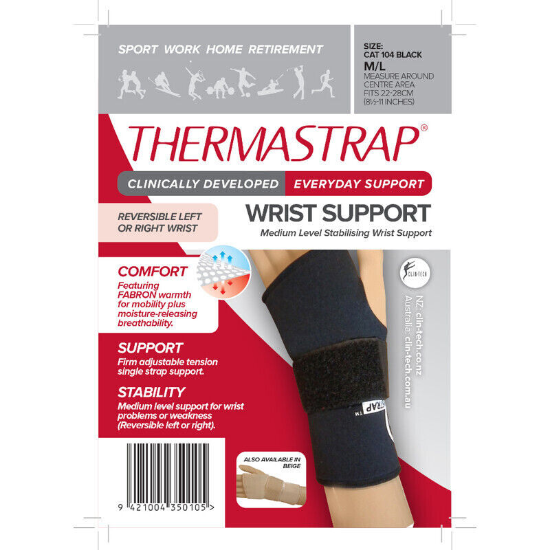 Thermastrap Wrist Support - M/L - Black