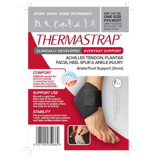 Thermastrap Ankle/Foot Support 3mm - One Size - Black